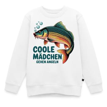 Coole Mädchen Angeln Karpfen - Kinder Premium Organic Sweatshirt - Weiß - Vorne - AI Model Kid Male (0cm)