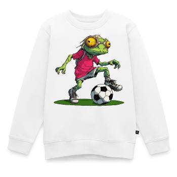 Football caméléon - Sweat Premium enfant bio - blanc - Devant - AI Model Kid Male (0cm)