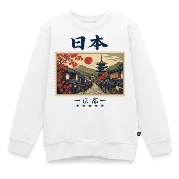 Japan Kyoto Vintage Reisemarke - Kinder Premium Organic Sweatshirt - Weiß - Vorne - AI Model Kid Male (0cm)