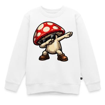 Dabbing Pilz - Kinder Premium Organic Sweatshirt - Weiß - Vorne - AI Model Kid Male (0cm)