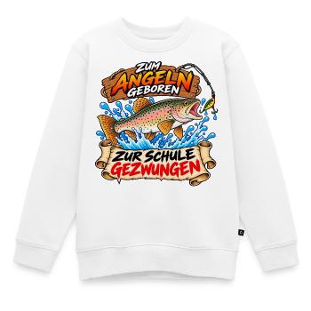 Zum Angeln geboren - Kinder Premium Organic Sweatshirt - Weiß - Vorne - AI Model Kid Male (0cm)