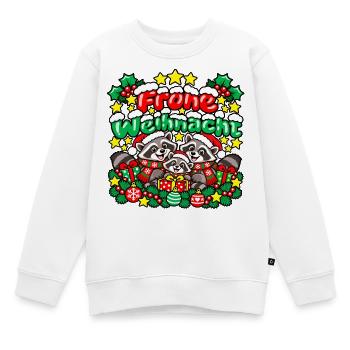 Frohe Weihnachten Waschbären - Kinder Premium Organic Sweatshirt - Weiß - Vorne - AI Model Kid Male (0cm)