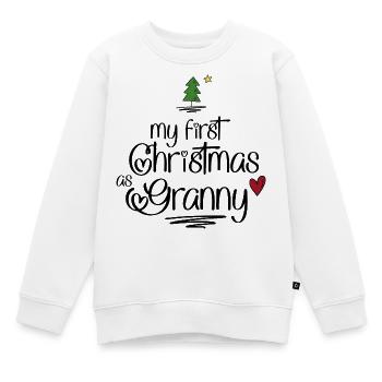 My first Christmas as Granny - Kinder Premium Organic Sweatshirt - Weiß - Vorne - AI Model Kid Male (0cm)