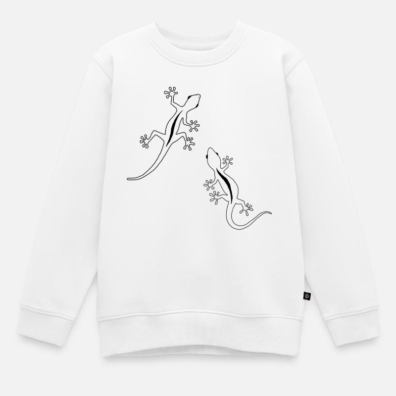 Zwei Eidechsen - Kinder Premium Organic Sweatshirt - Weiß