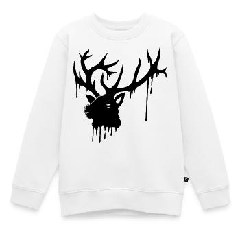 Düsterer Hirsch - Kinder Premium Organic Sweatshirt - Weiß - Vorne - AI Model Kid Male (0cm)