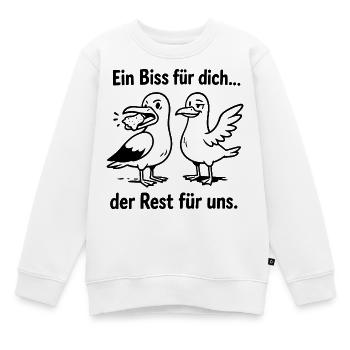 Ein Biss für dich der Rest für uns! - Kinder Premium Organic Sweatshirt - Weiß - Vorne - AI Model Kid Male (0cm)