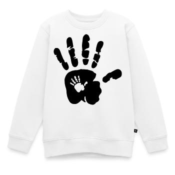 Hand in Hand - Händer - Mama - Baby - Papa - Kind - Kinder Premium Organic Sweatshirt - Weiß - Vorne - AI Model Kid Male (0cm)