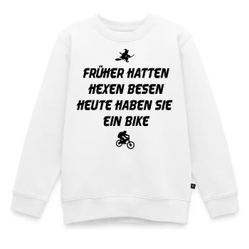 Hexenbesen Bike - Kinder Premium Organic Sweatshirt - Weiß - Vorne - AI Model Kid Male (0cm)