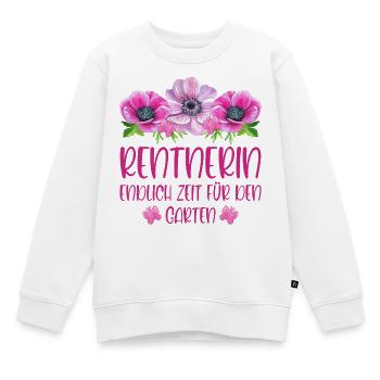 Rentnerin Rente Blumen Endlich Zeit für den Garten - Kinder Premium Organic Sweatshirt - Weiß - Vorne - AI Model Kid Male (0cm)