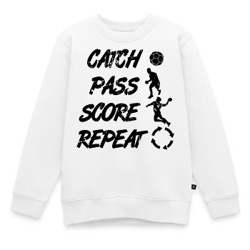 Fangen Passen Punkten Wiederholen - Kinder Premium Organic Sweatshirt - Weiß - Vorne - AI Model Kid Male (0cm)
