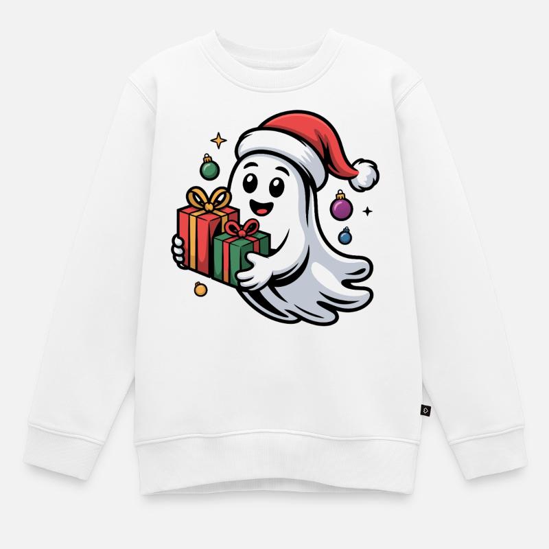 Weihnachtsgeist mit Geschenken - Kinder Premium Organic Sweatshirt - Weiß