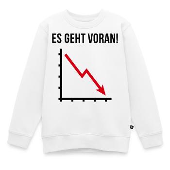 Es Geht Voran! (Fortschritt / Abwärts / POS 2C) - Kinder Premium Organic Sweatshirt - Weiß - Vorne - AI Model Kid Male (0cm)