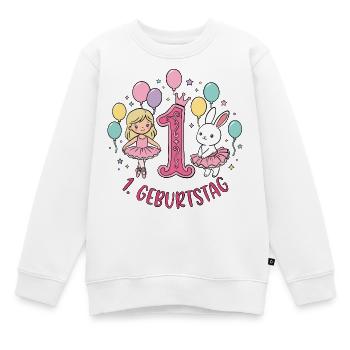 1. Geburtstag Ballerina  - Kinder Premium Organic Sweatshirt - Weiß - Vorne - AI Model Kid Male (0cm)
