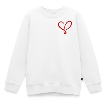 Heart love valentine's day pair of flourishes red - Kids Premium Organic Sweatshirt - white - Front - AI Model Kid Male (0cm)