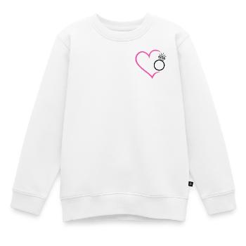 Herz mit Diamantring Ehering Ring Hochzeit Braut - Kinder Premium Organic Sweatshirt - Weiß - Vorne - AI Model Kid Male (0cm)