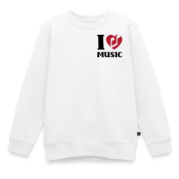 I love music - Kinder Premium Organic Sweatshirt - Weiß - Vorne - AI Model Kid Male (0cm)