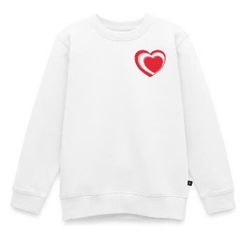 Rot-Weiß-Rotes Herz - Kinder Premium Organic Sweatshirt - Weiß - Vorne - AI Model Kid Male (0cm)