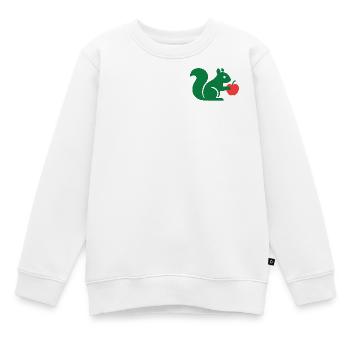 Grünes Eichhörnchen mit Apfel - Kinder Premium Organic Sweatshirt - Weiß - Vorne - AI Model Kid Male (0cm)