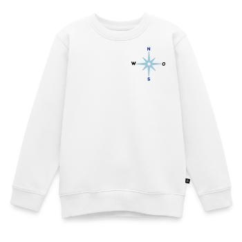 Boussole Directions cardinales Étoile Boussole Maritimes - Sweat Premium enfant bio - blanc - Devant - AI Model Kid Male (0cm)