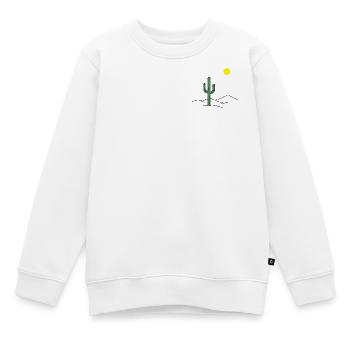 Cactus du désert au soleil - Sweat Premium enfant bio - blanc - Devant - AI Model Kid Male (0cm)