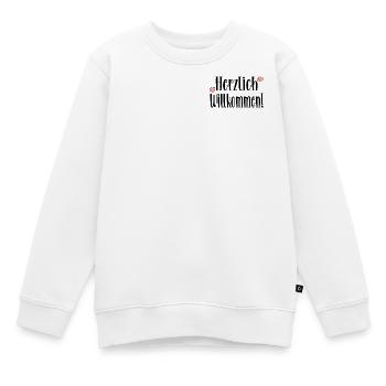Herzlich Willkommen Sprüche - Geschenke - Kinder Premium Organic Sweatshirt - Weiß - Vorne - AI Model Kid Male (0cm)