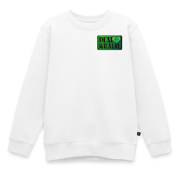 HALTUNG HERZ DEMOKRATIE - Kinder Premium Organic Sweatshirt - Weiß - Vorne - AI Model Kid Male (0cm)