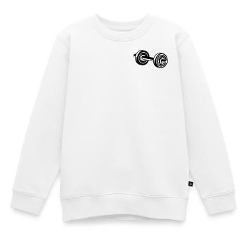 Hantel - Kinder Premium Organic Sweatshirt - Weiß - Vorne - AI Model Kid Male (0cm)