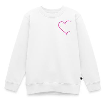 Herz offen - Kinder Premium Organic Sweatshirt - Weiß - Vorne - AI Model Kid Male (0cm)