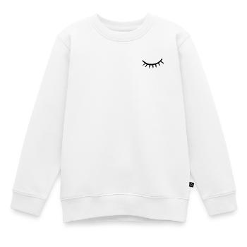 Wimpern Minimal – Closed Eye Sketch - Kinder Premium Organic Sweatshirt - Weiß - Vorne - AI Model Kid Male (0cm)