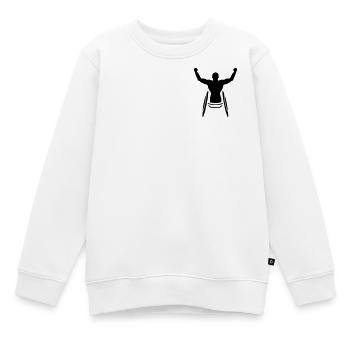 Ein Athlet im Rollstuhl - Kinder Premium Organic Sweatshirt - Weiß - Vorne - AI Model Kid Male (0cm)