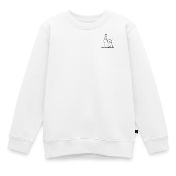 Dog Lover Gift |  Fine Line Dog Illustration - Kinder Premium Organic Sweatshirt - Weiß - Vorne - AI Model Kid Male (0cm)