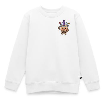Personnage mignon de Kawaii Boba Bubble Tea - Sweat Premium enfant bio - blanc - Devant - AI Model Kid Male (0cm)