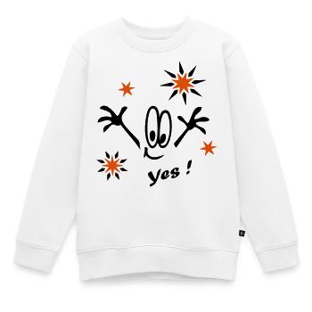 Silvester, Sterne, Yes - Kinder Premium Organic Sweatshirt - Weiß - Vorne - AI Model Kid Male (0cm)