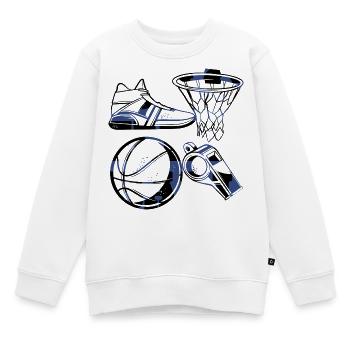 Basketteur - Sweat Premium enfant bio - blanc - Devant - AI Model Kid Male (0cm)