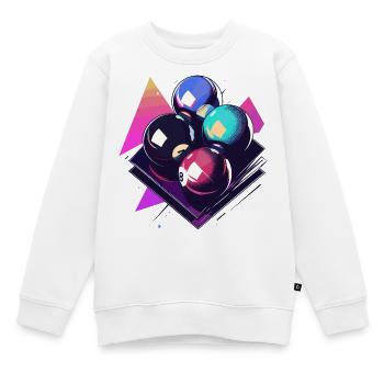 Boules de billard graphique - Sweat Premium enfant bio - blanc - Devant - AI Model Kid Male (0cm)