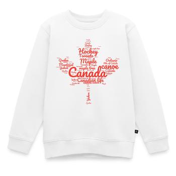 Le Canada dans un nuage de mots - Sweat Premium enfant bio - blanc - Devant - AI Model Kid Male (0cm)