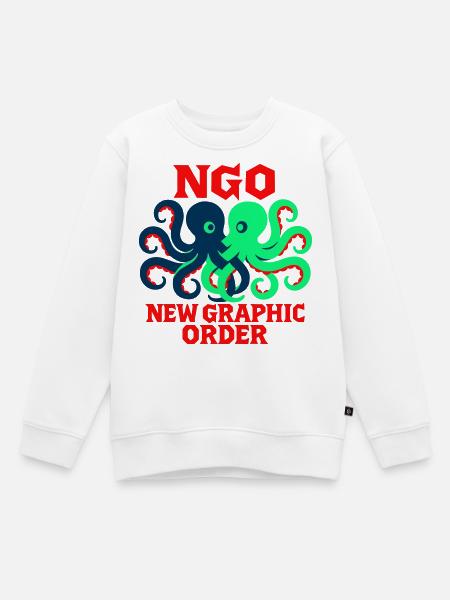 Neue Grafikordnung Oktopus - Kinder Premium Organic Sweatshirt - Weiß