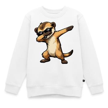 Tamponnage de suricate - Sweat Premium enfant bio - blanc - Devant - AI Model Kid Male (0cm)