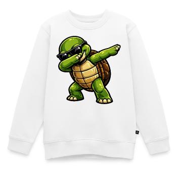 Dabbing Schildkröte - Kinder Premium Organic Sweatshirt - Weiß - Vorne - AI Model Kid Male (0cm)