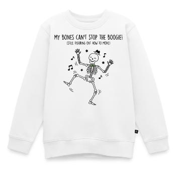 Skelett tanzt Boogie - Kinder Premium Organic Sweatshirt - Weiß - Vorne - AI Model Kid Male (0cm)