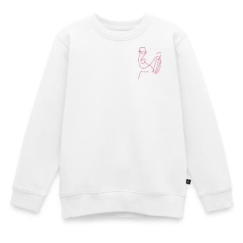 LINIE KUNST FRAU MINIMALISMUS - Kinder Premium Organic Sweatshirt - Weiß - Vorne - AI Model Kid Male (0cm)