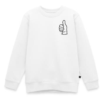 Daumen hoch - Thumbs up - Kinder Premium Organic Sweatshirt - Weiß - Vorne - AI Model Kid Male (0cm)