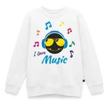 Ich mag Musik - Kinder Premium Organic Sweatshirt - Weiß - Vorne - AI Model Kid Male (0cm)