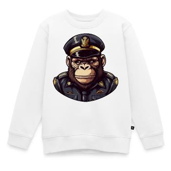Monkey Policeman - Kids Premium Organic Sweatshirt - white - Front - AI Model Kid Male (0cm)