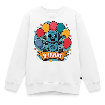 5 Jahre Kleiner Roboter mit bunten Luftballons - Kinder Premium Organic Sweatshirt - Weiß - Vorne - AI Model Kid Male (0cm)