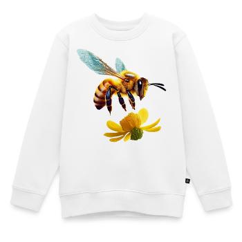 Honigbiene - Kinder Premium Organic Sweatshirt - Weiß - Vorne - AI Model Kid Male (0cm)