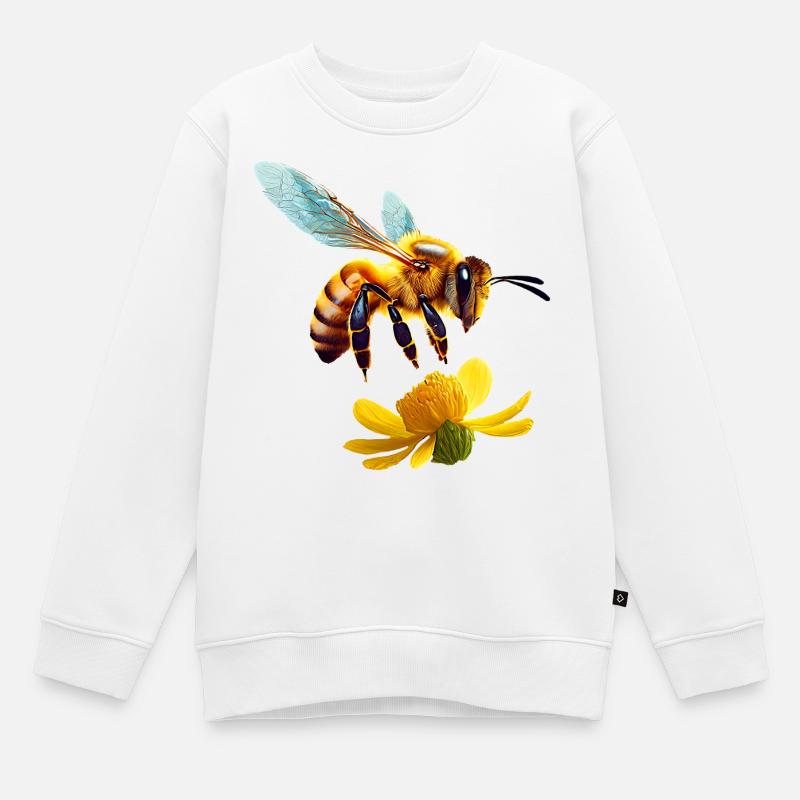 abeille - Sweat Premium enfant bio - blanc