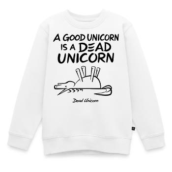 A Good Unicorn Is A Dead Unicorn - Kinder Premium Organic Sweatshirt - Weiß - Vorne - AI Model Kid Male (0cm)