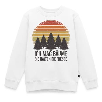 Ich mag Bäume Die halten die Fresse - Kinder Premium Organic Sweatshirt - Weiß - Vorne - AI Model Kid Male (0cm)