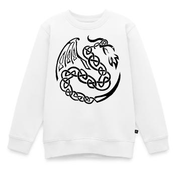 Dragon celte noir - Sweat Premium enfant bio - blanc - Devant - AI Model Kid Male (0cm)